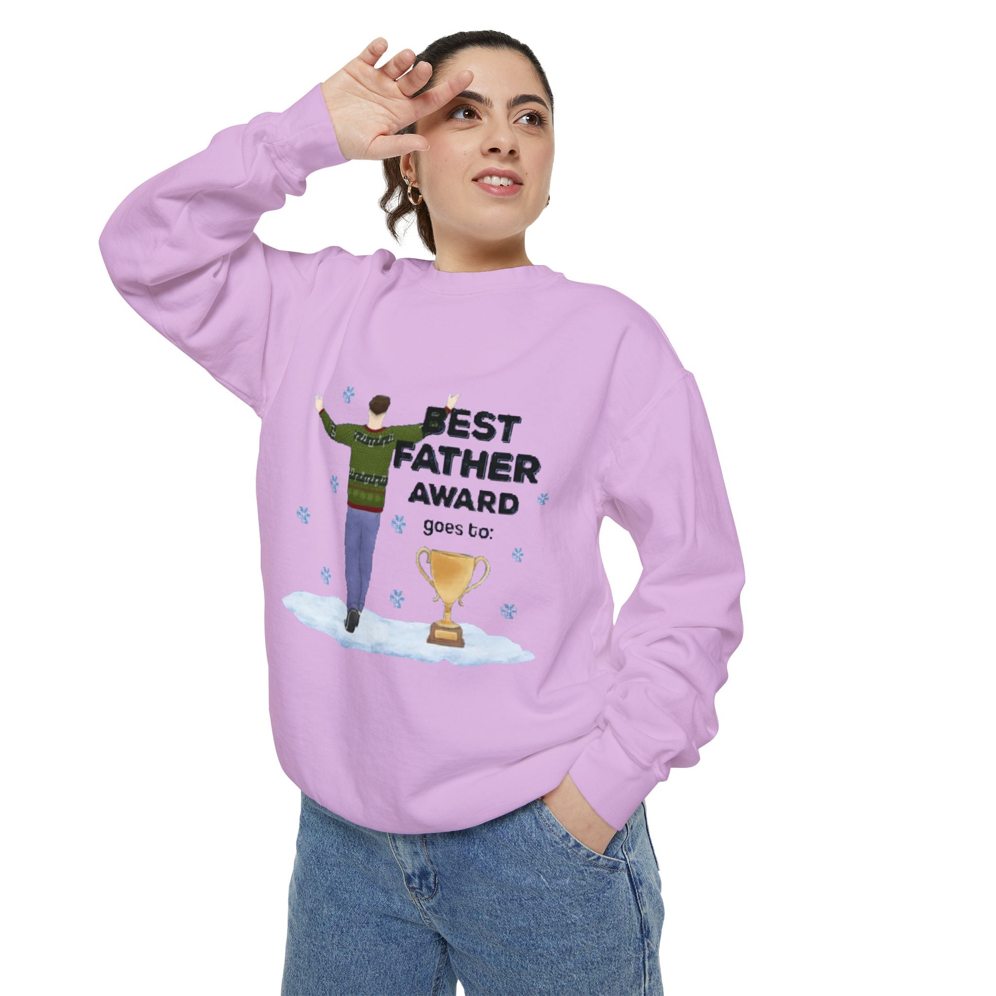 Best Father Award goes to | Unisex Garment-Dyed Sweatshirt
